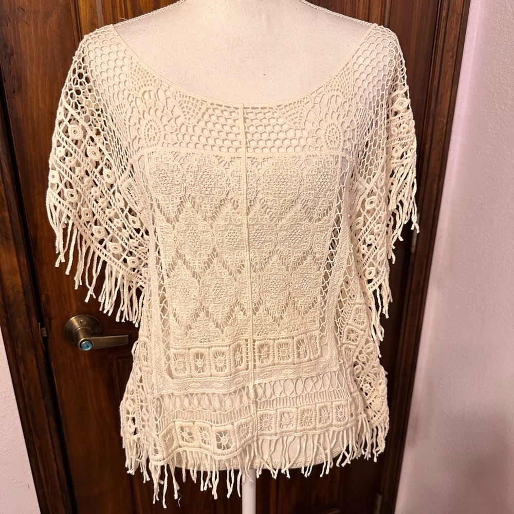 Lace & Fringe Top M